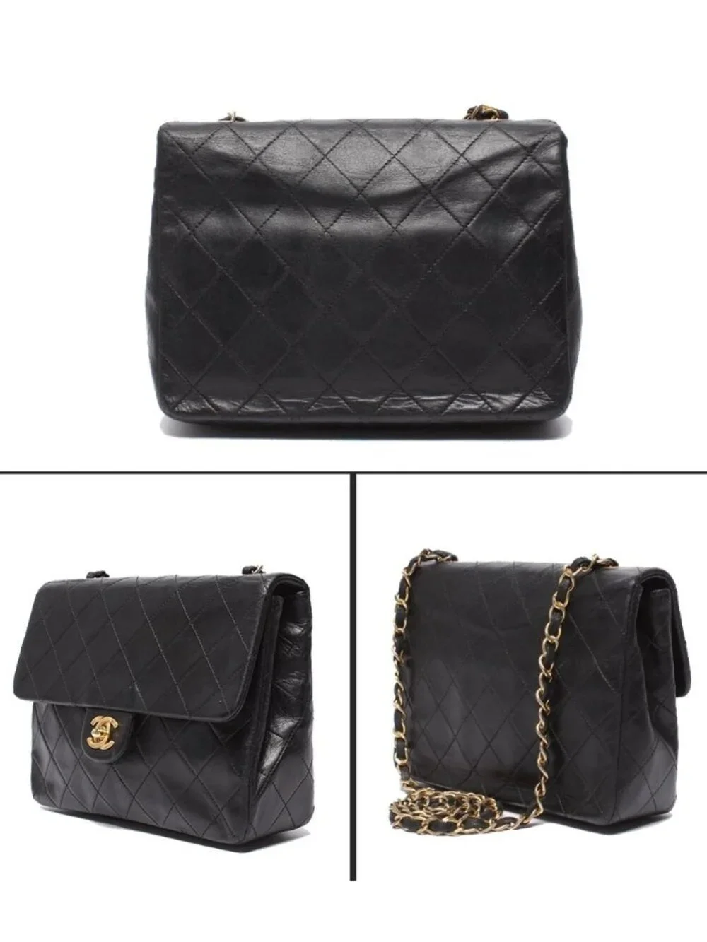 Chanel Chain Shoulder Bag Gold Mini Quilted 20